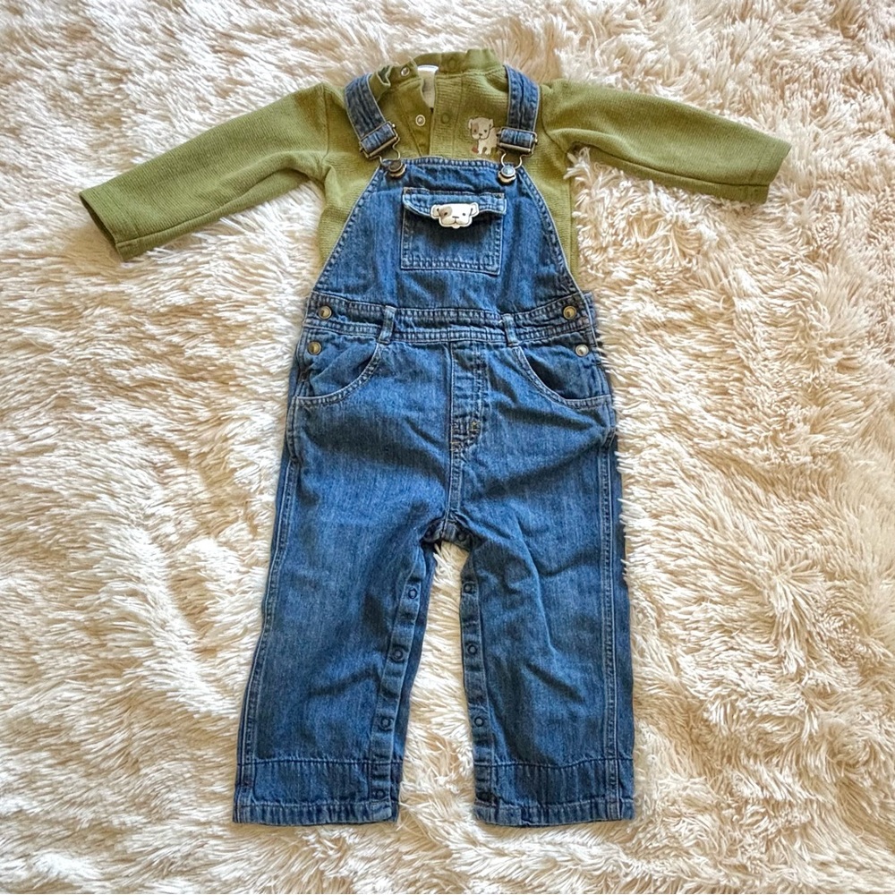 Gymboree Puppy Vintage Overalls Outfit 24 months